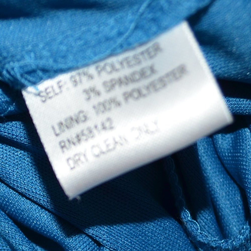 Sz 8 London Times Royal Aegean Blue Ruffle Tiered BodyCon Dress - Picture 16 of 17